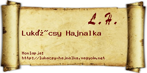 Lukácsy Hajnalka névjegykártya